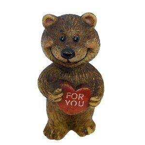Cleo Bear Figurine By Gibson Greetings Holding For You Heart 3" Vintage 1988